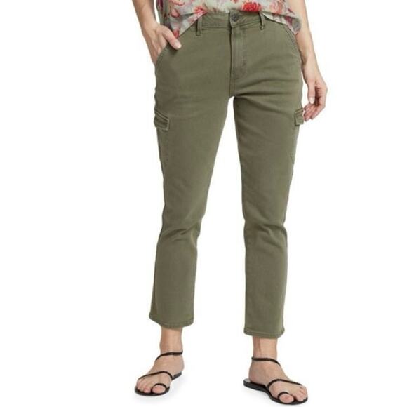 Paige Jolie Twill Slim Straight-Leg Crop Pants Size 27